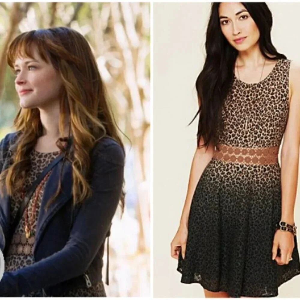 FREE PEOPLE Womens Size 2 Leopard Ombre Lace Daisy Dress